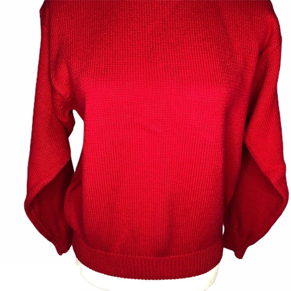 Essential Elements Red Cable Knit Cotton Sweater - Picture 3 of 8